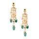 Cascading Mirror & Green Stone Earrings with Pearl Clusters Pair